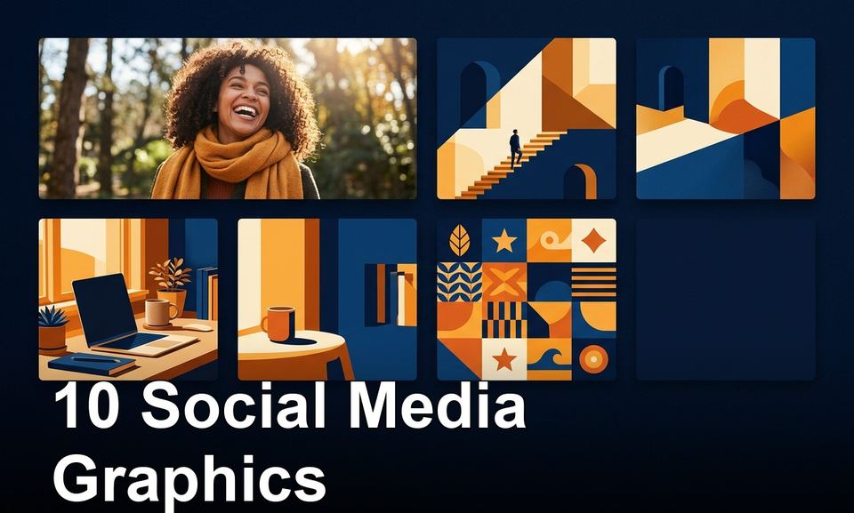 Social media graphics: example of the service cover image